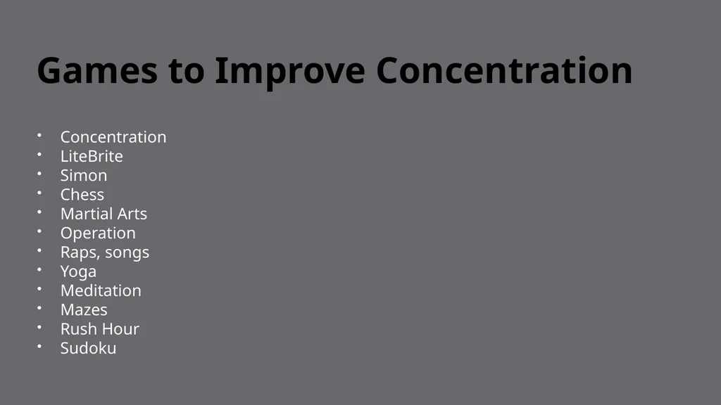 Self-Regulation and Concentration How to help our - slide 16 of 22