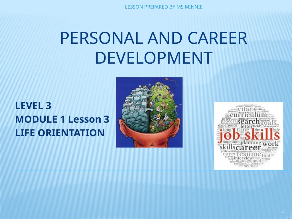 personal and career development LEVEL 3 MODULE 1 - slide 1 of 14