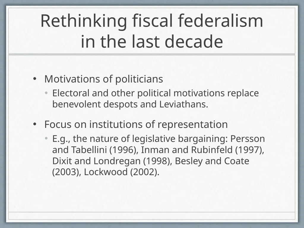 Fiscal Federalism Jonathan Rodden Stanford - slide 24 of 86
