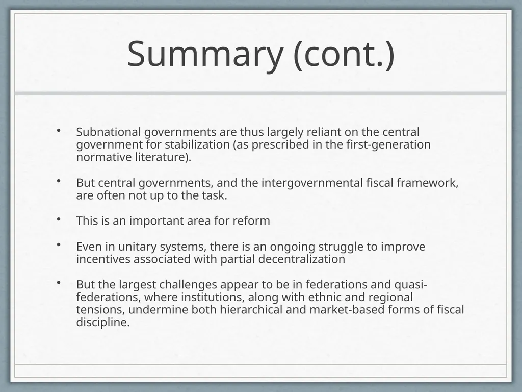 Fiscal Federalism Jonathan Rodden Stanford - slide 85 of 86
