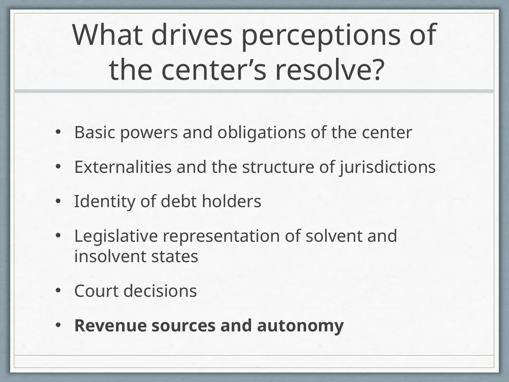 Fiscal Federalism Jonathan Rodden Stanford - slide 66 of 86
