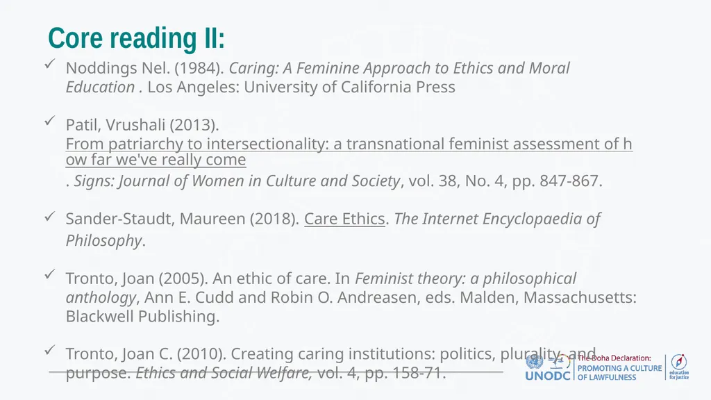 Education for Justice (E4J) Integrity and Ethics - slide 14 of 14