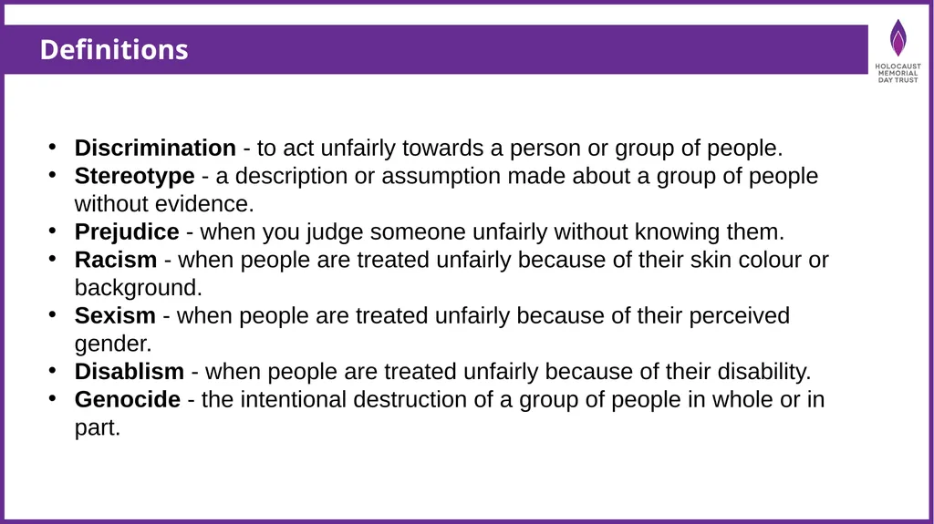 What is discrimination and how can it impact us? A - slide 3 of 10