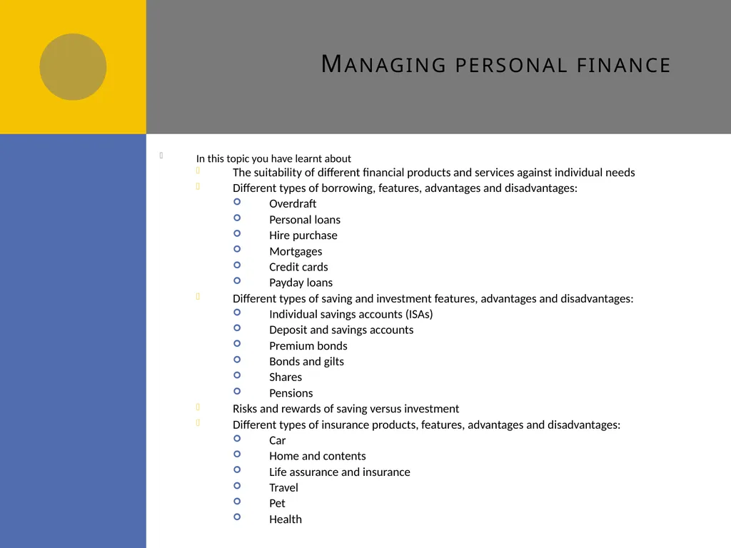 Managing personal finance A4 Managing personal - slide 23 of 23