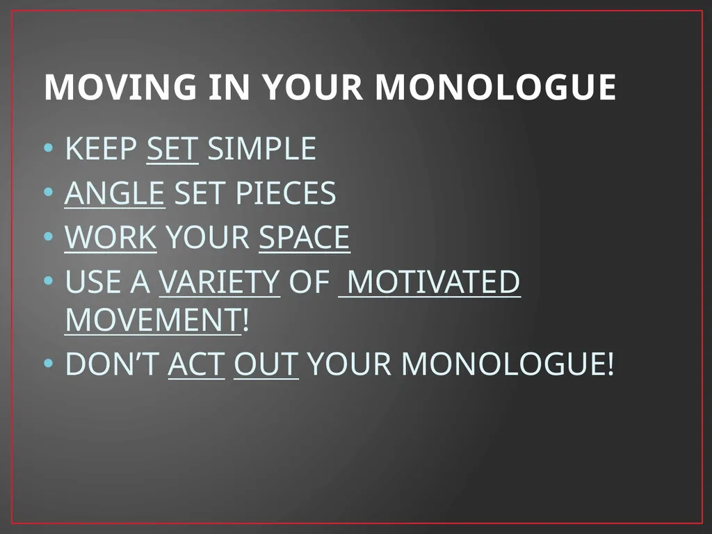 Developing A Character Fundamentals of Theatre I - slide 11 of 39
