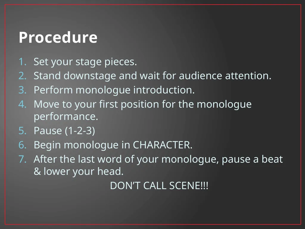 Developing A Character Fundamentals of Theatre I - slide 9 of 39
