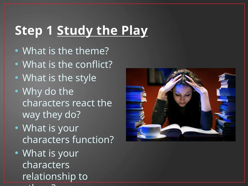 Developing A Character Fundamentals of Theatre I - slide 20 of 39