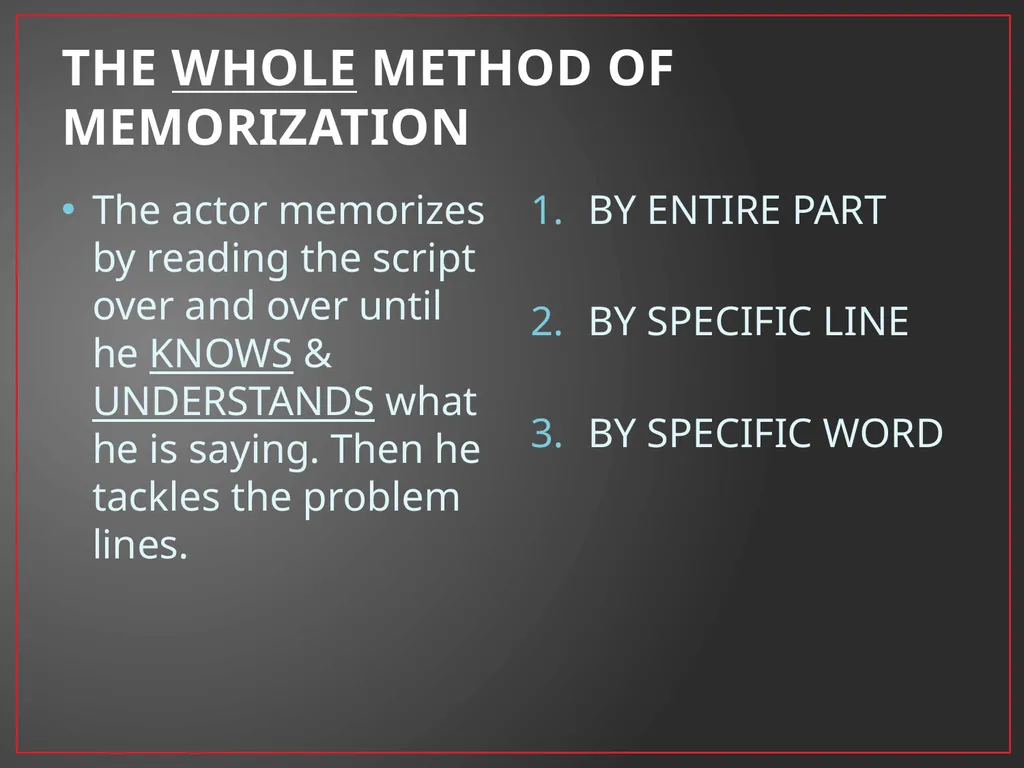 Developing A Character Fundamentals of Theatre I - slide 26 of 39