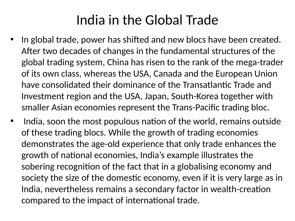 India in the Global Setting: India an Emerging - slide 12 of 43