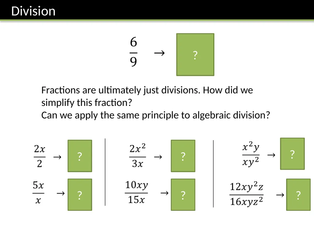 Year 7 Algebraic Expressions Dr J Frost - slide 12 of 27
