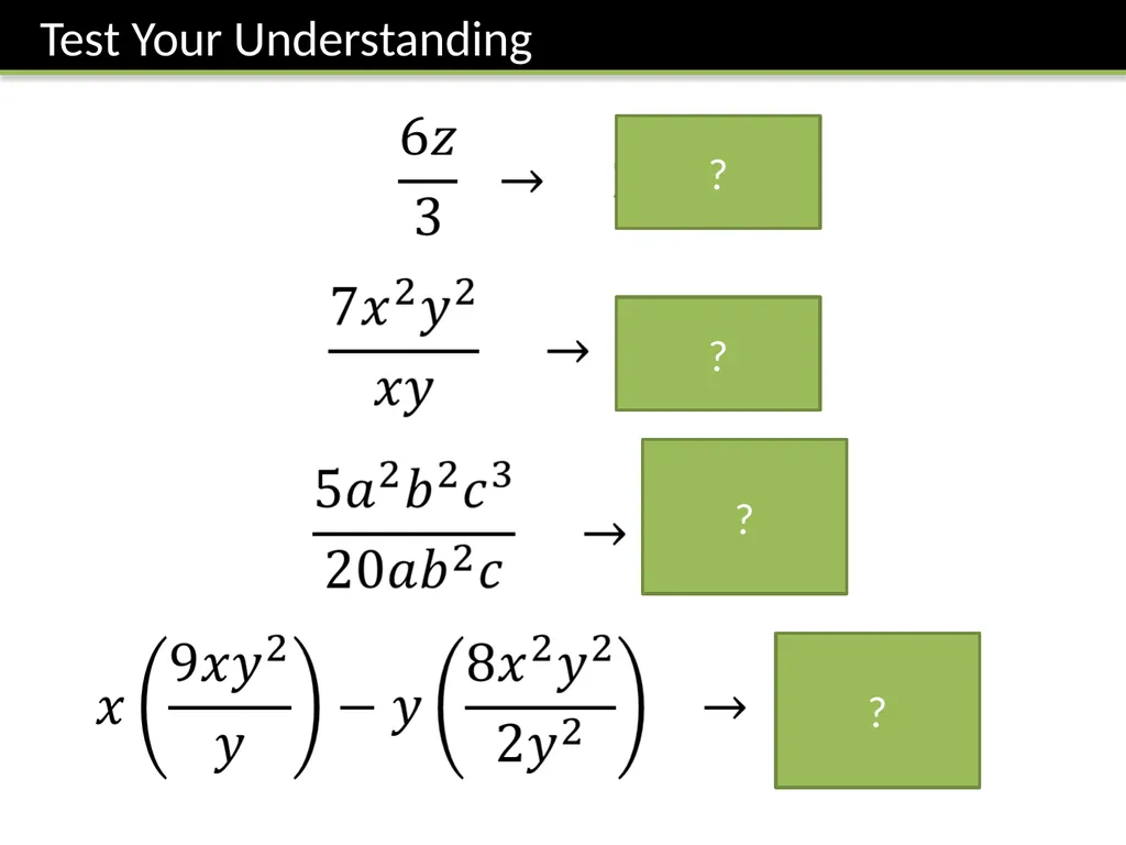 Year 7 Algebraic Expressions Dr J Frost - slide 13 of 27