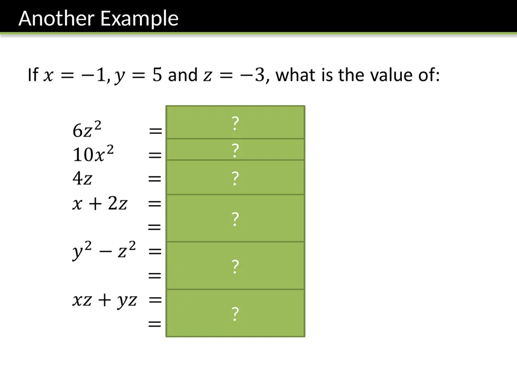 Year 7 Algebraic Expressions Dr J Frost - slide 17 of 27