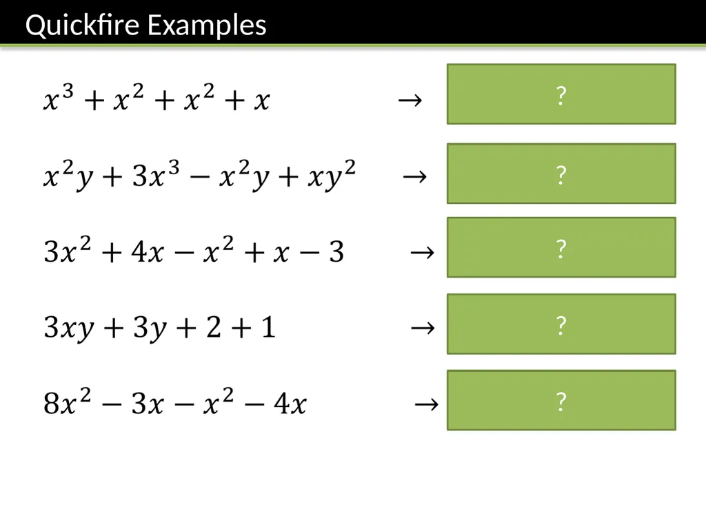 Year 7 Algebraic Expressions Dr J Frost - slide 7 of 27