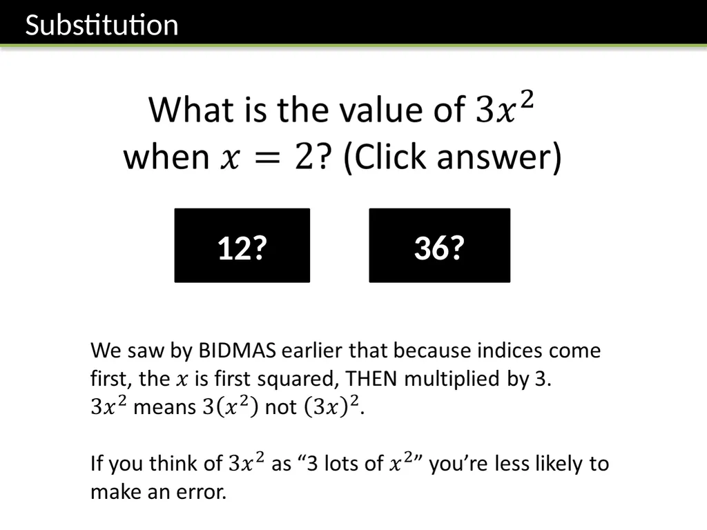 Year 7 Algebraic Expressions Dr J Frost - slide 15 of 27