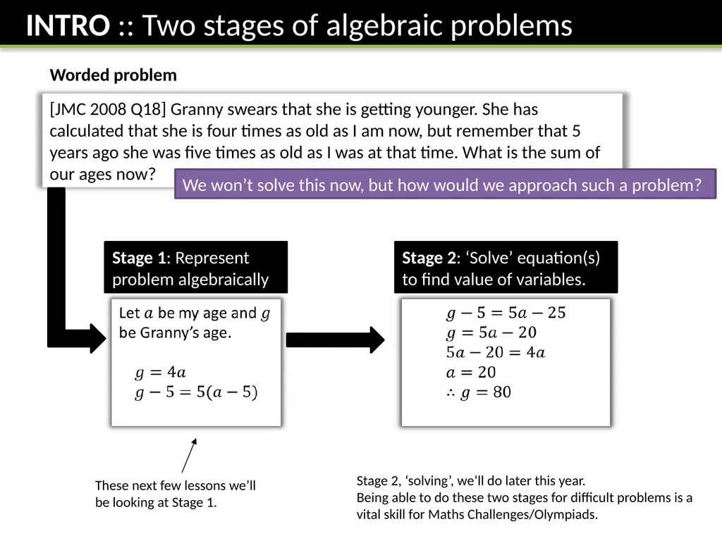 Year 7 Algebraic Expressions Dr J Frost - slide 4 of 27