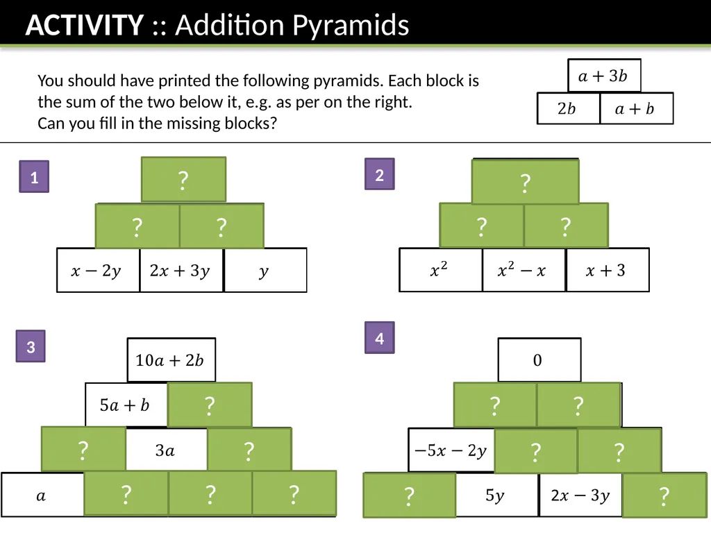 Year 7 Algebraic Expressions Dr J Frost - slide 9 of 27