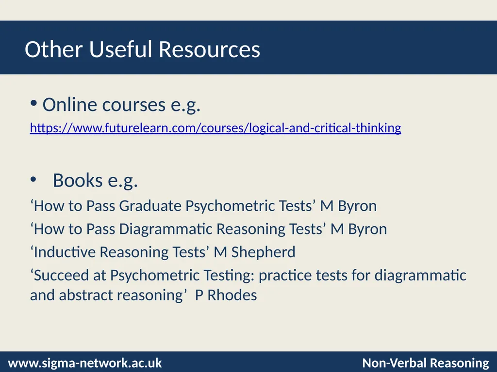 Non-Verbal Reasoning Tests © Laura Hooke, - slide 24 of 25