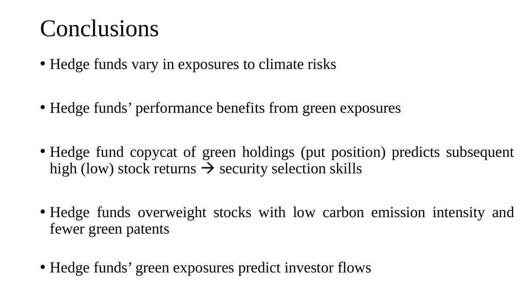 Are Hedge Funds Exploiting Climate Concerns? - slide 25 of 25