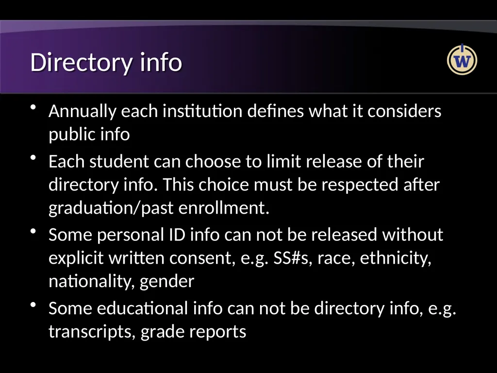 FERPA and Active Directory Brian Arkills Software - slide 17 of 35