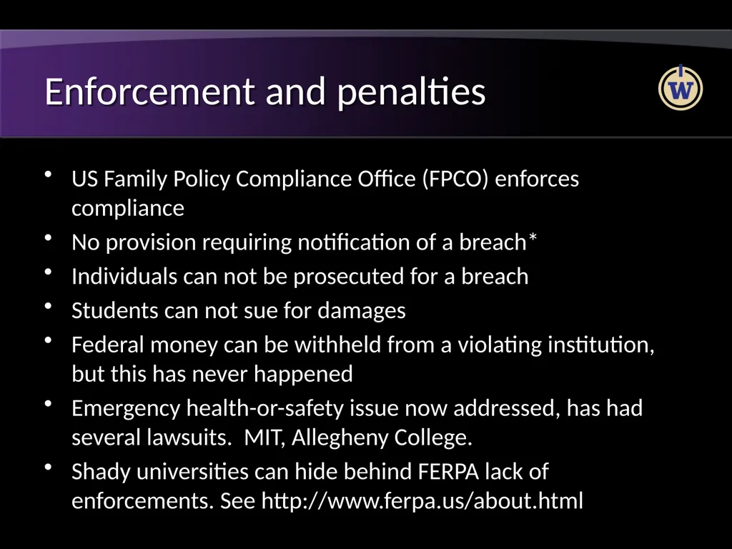 FERPA and Active Directory Brian Arkills Software - slide 16 of 35