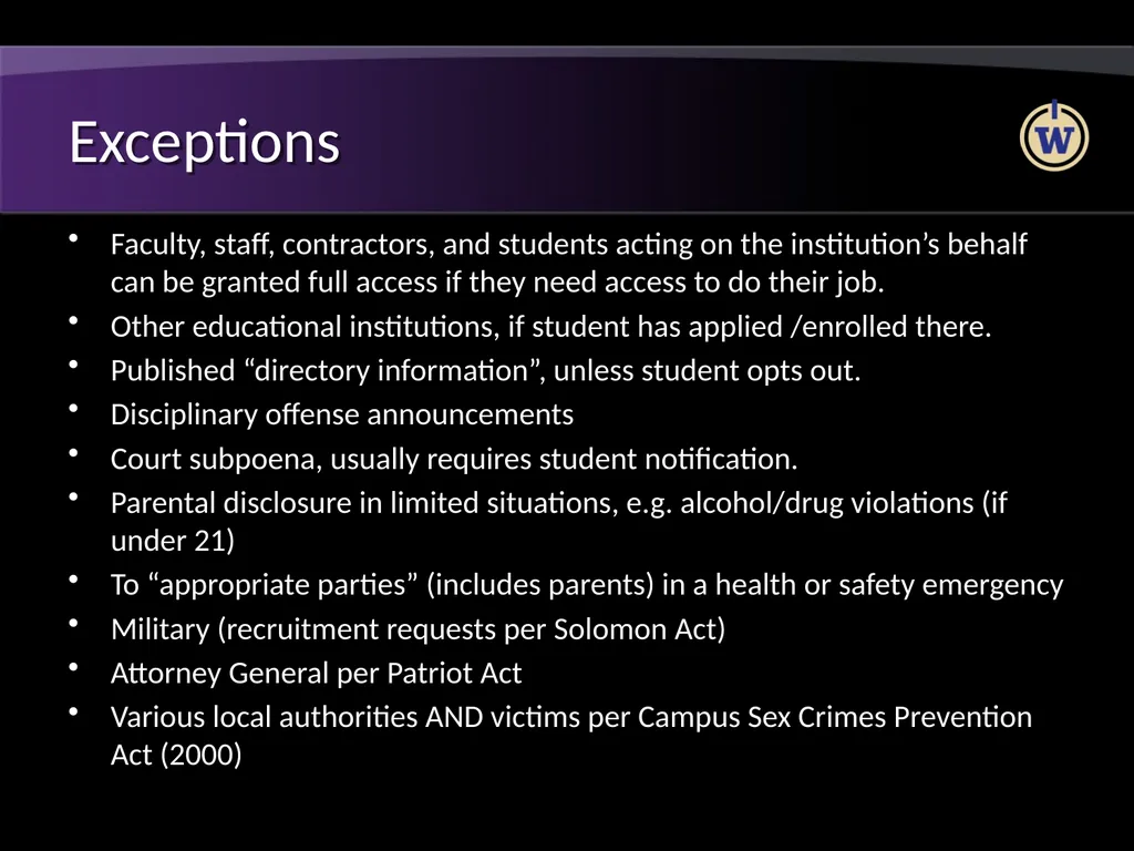 FERPA and Active Directory Brian Arkills Software - slide 14 of 35