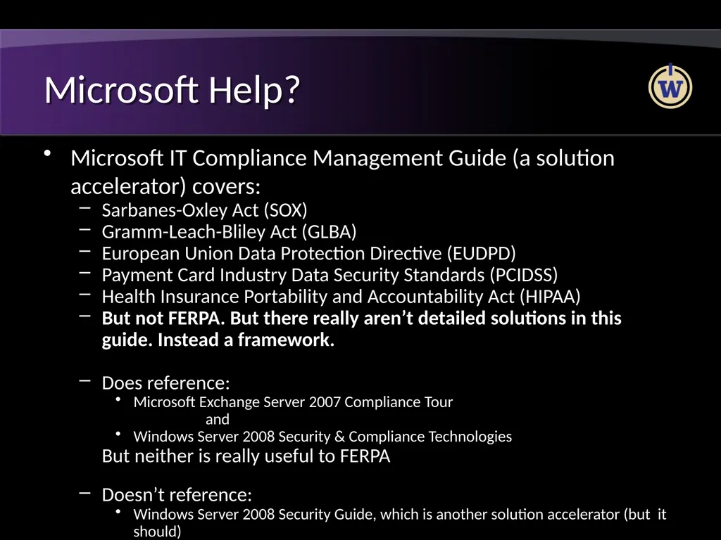 FERPA and Active Directory Brian Arkills Software - slide 29 of 35