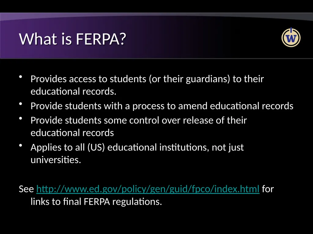 FERPA and Active Directory Brian Arkills Software - slide 8 of 35