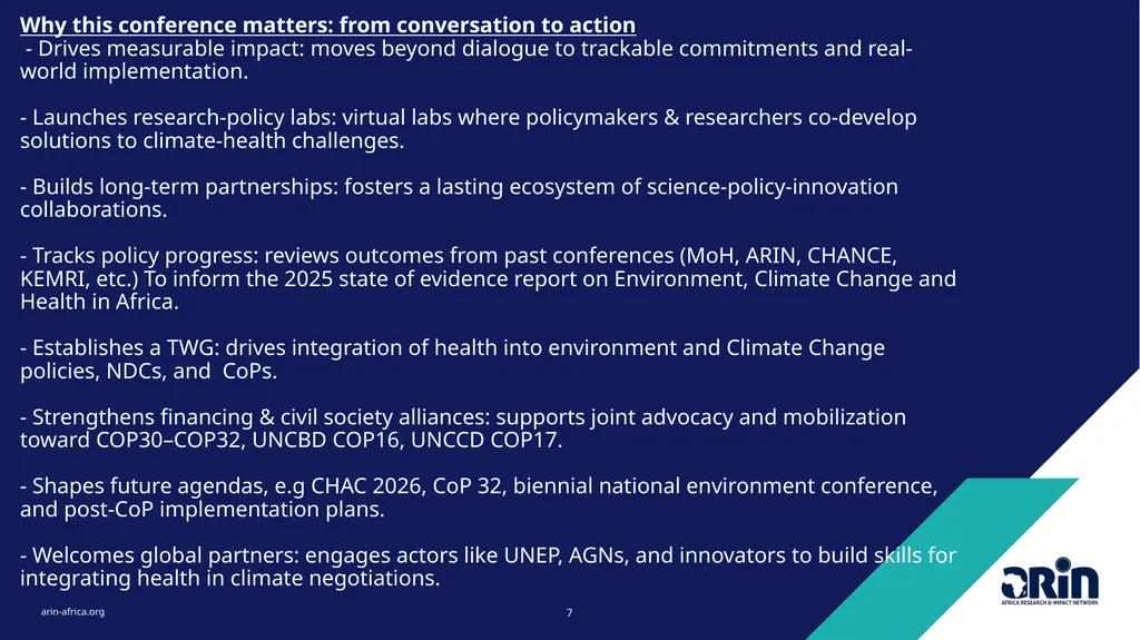 Pan-African Conference on Environment, Climate - slide 7 of 14