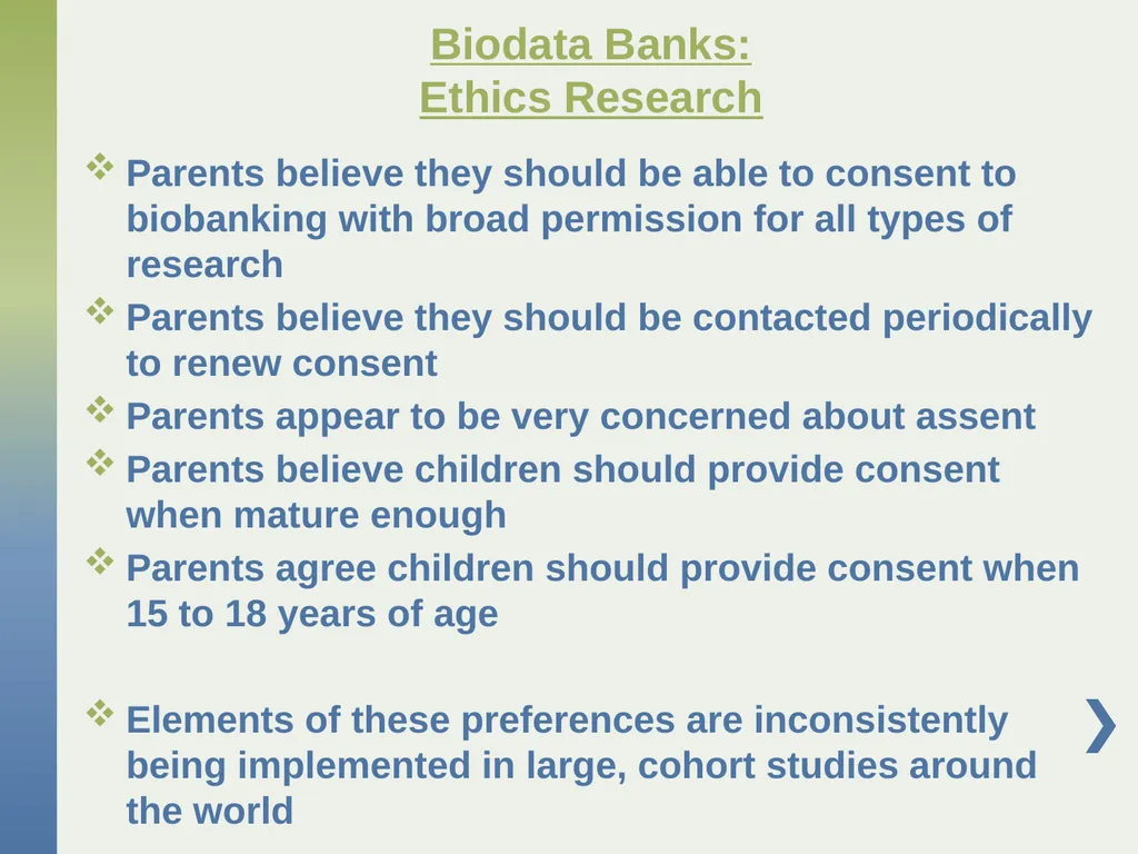 Genetic Research with Children Affected by - slide 40 of 49