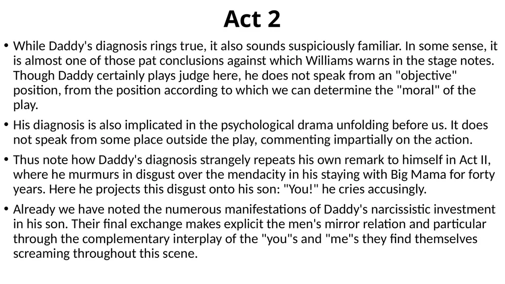 Cat on a Hot Tin Roof Act 2 Tennessee Williams - slide 12 of 14