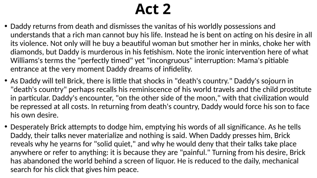 Cat on a Hot Tin Roof Act 2 Tennessee Williams - slide 6 of 14
