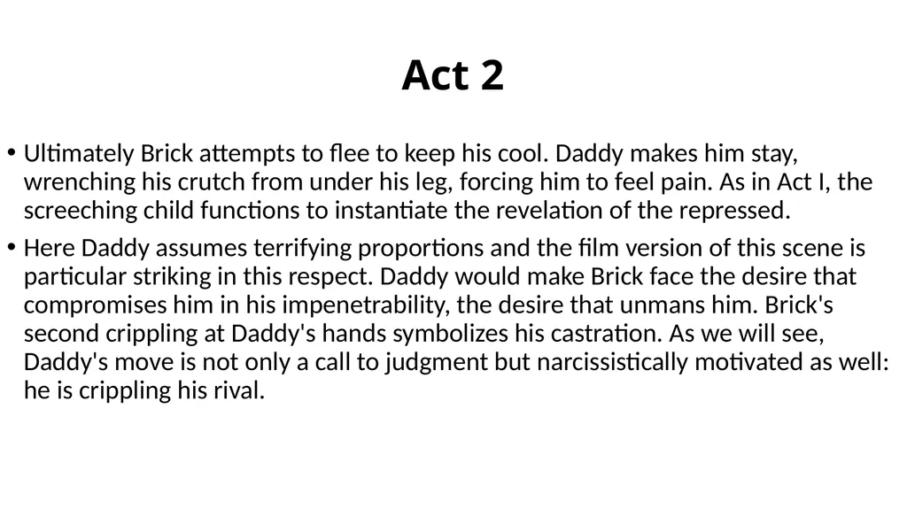 Cat on a Hot Tin Roof Act 2 Tennessee Williams - slide 7 of 14