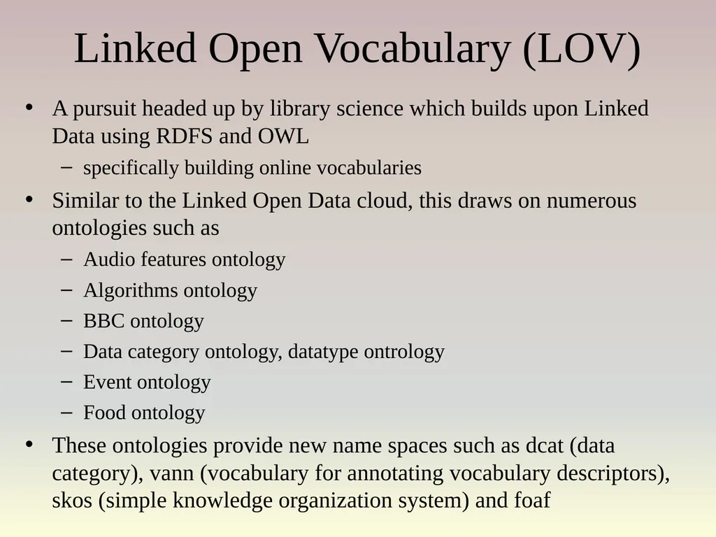 The Semantic Web Asset: the web stores a large - slide 30 of 56