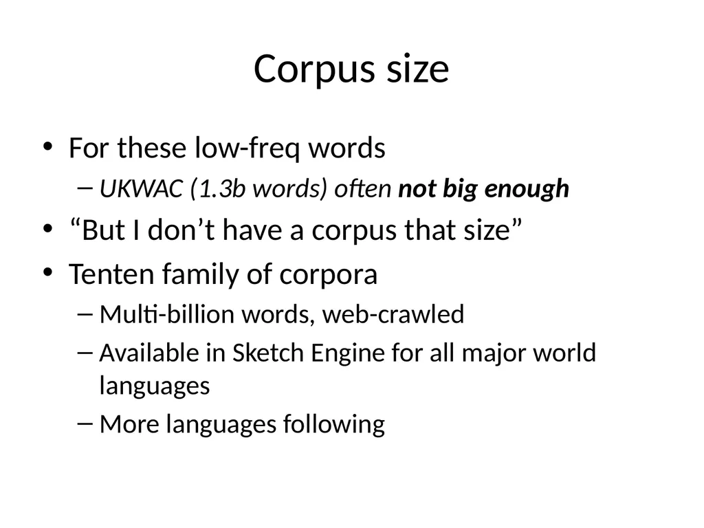 Augmenting online dictionary entries with corpus - slide 23 of 26