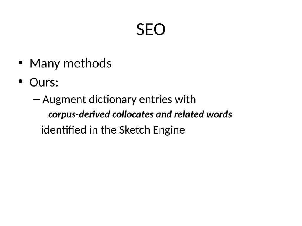 Augmenting online dictionary entries with corpus - slide 5 of 26