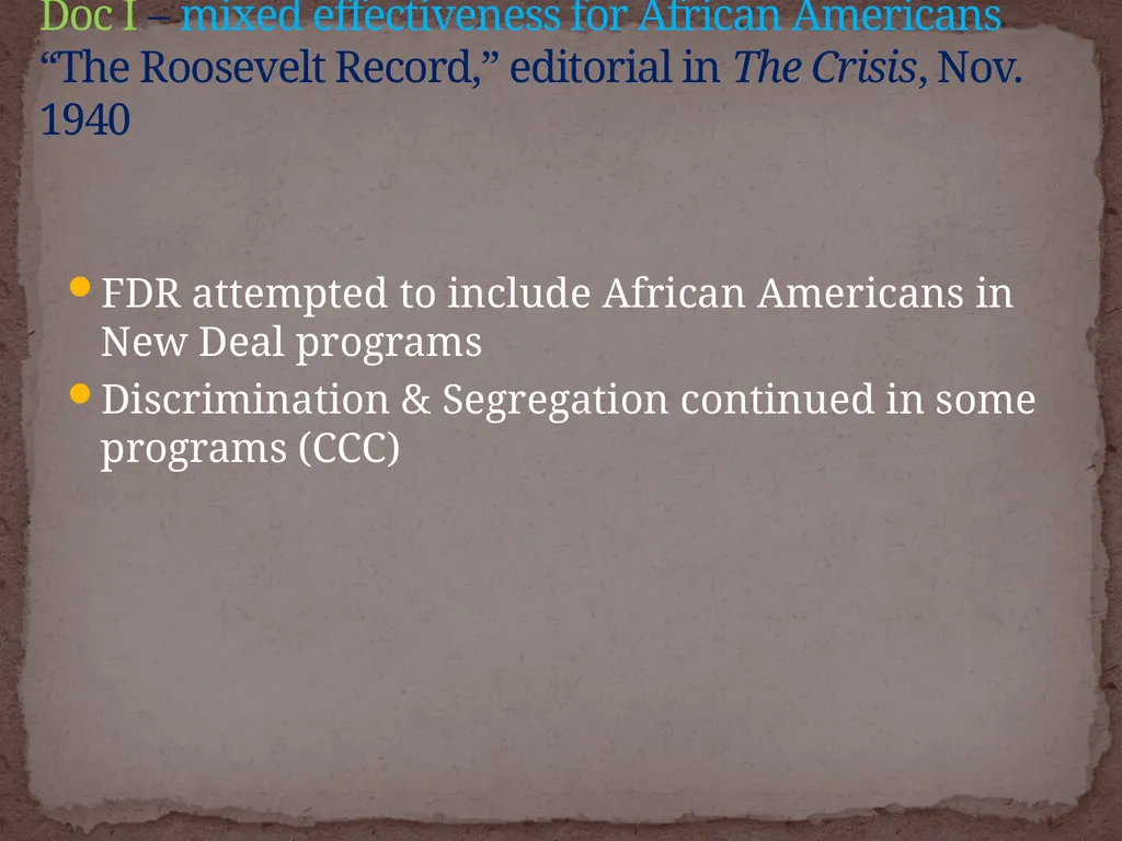 NEW DEAL DBQ Historical Thinking Skills: - slide 87 of 101