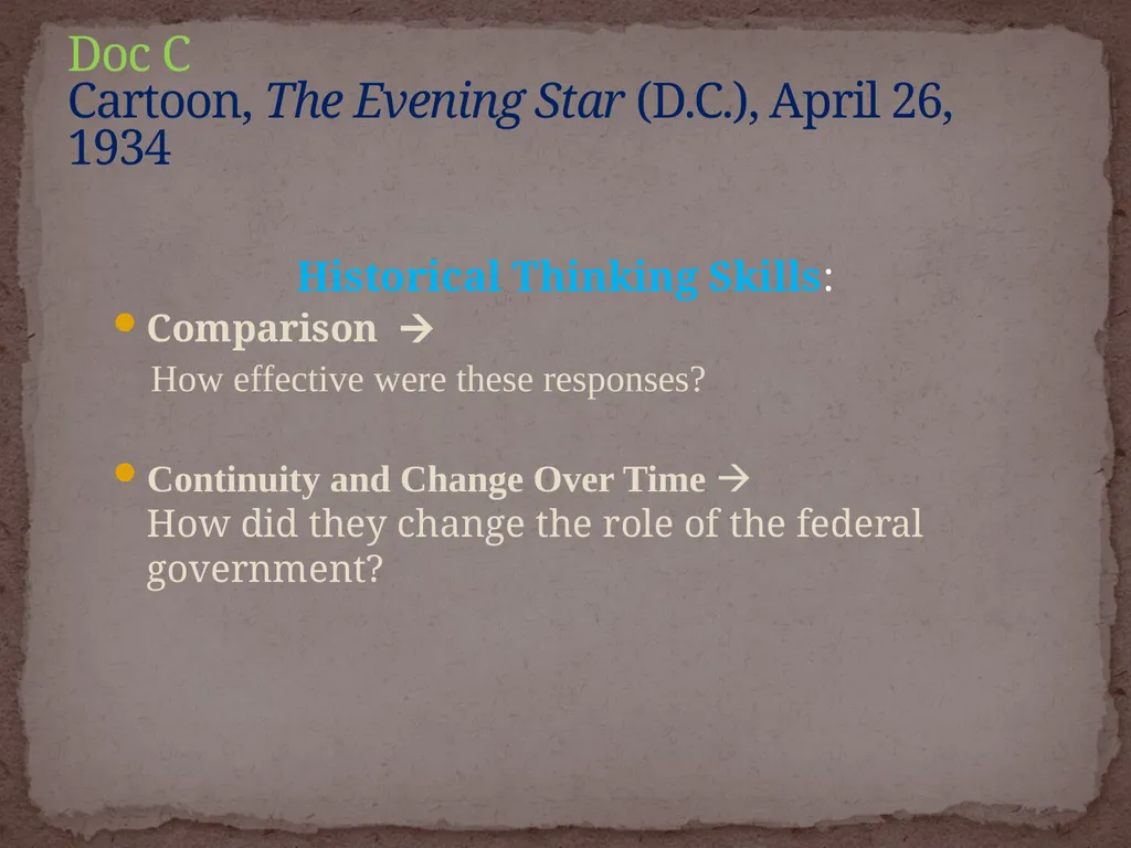 NEW DEAL DBQ Historical Thinking Skills: - slide 28 of 101