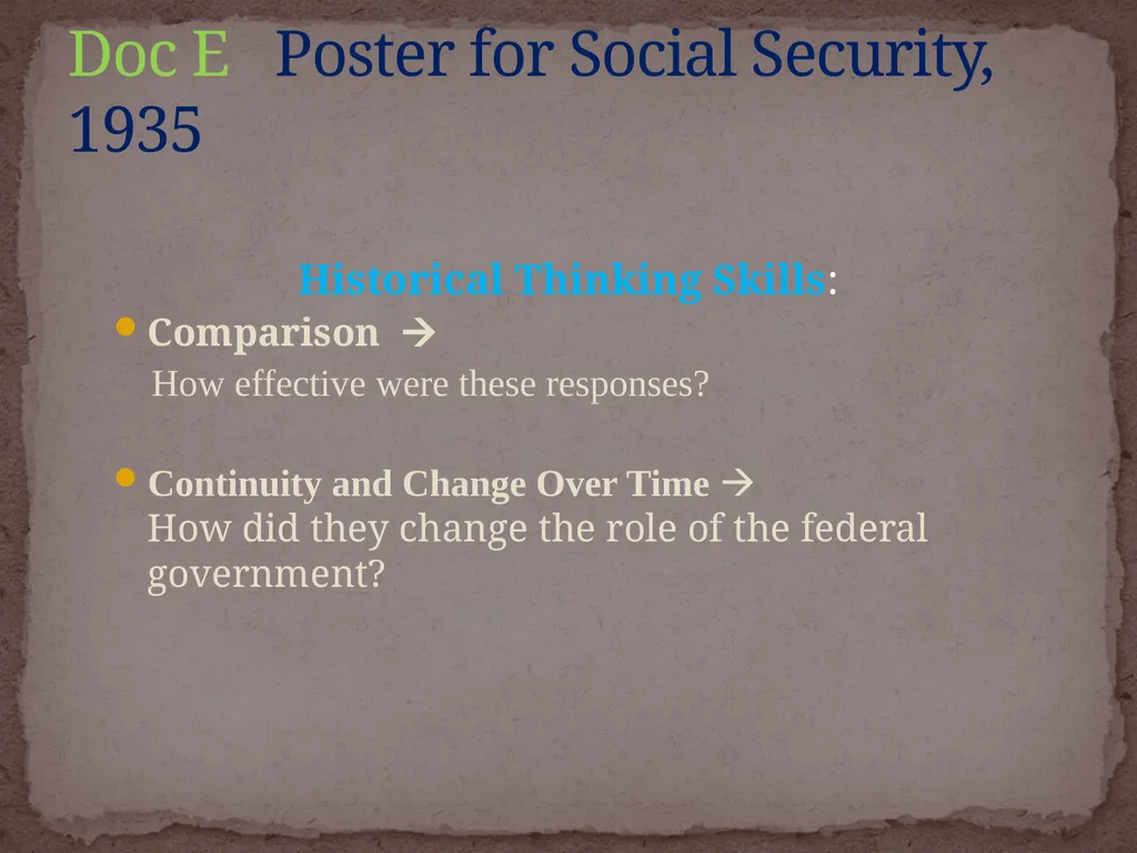 NEW DEAL DBQ Historical Thinking Skills: - slide 44 of 101