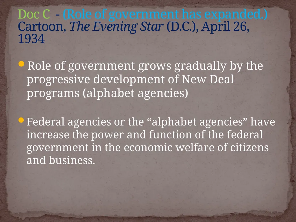 NEW DEAL DBQ Historical Thinking Skills: - slide 29 of 101