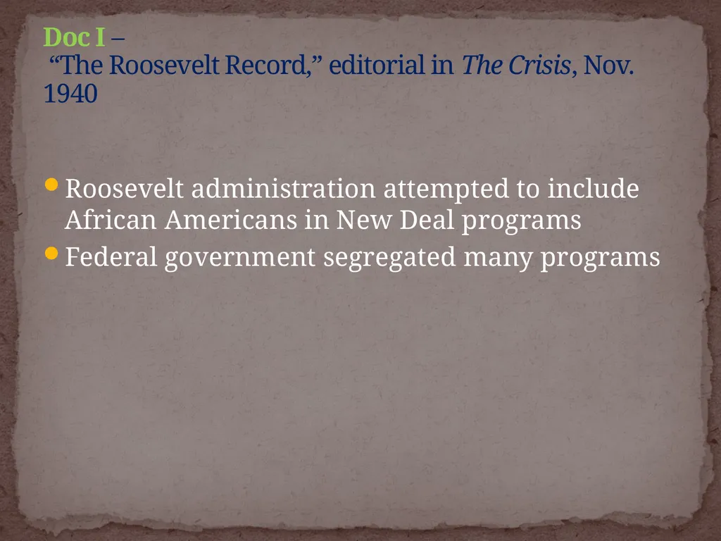 NEW DEAL DBQ Historical Thinking Skills: - slide 81 of 101