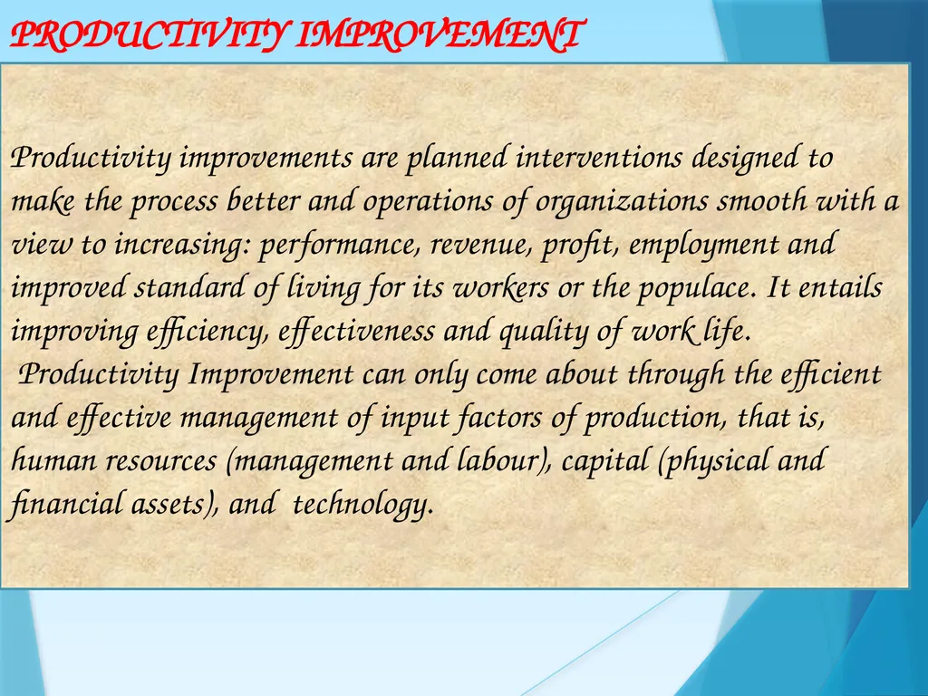 LEADERSHIP AND PRODUCTIVITY . INTRODUCTION - slide 16 of 18