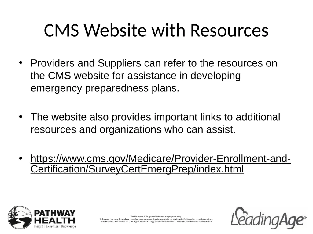 CMS Emergency Preparedness Rule Understanding the - slide 26 of 32