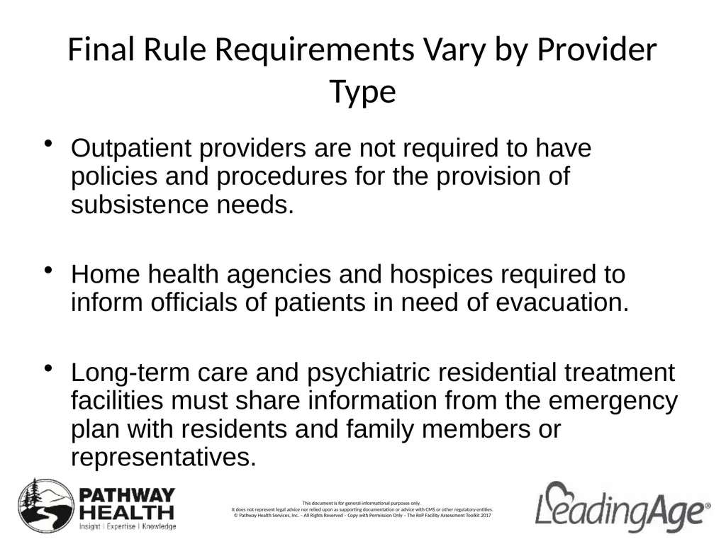 CMS Emergency Preparedness Rule Understanding the - slide 22 of 32