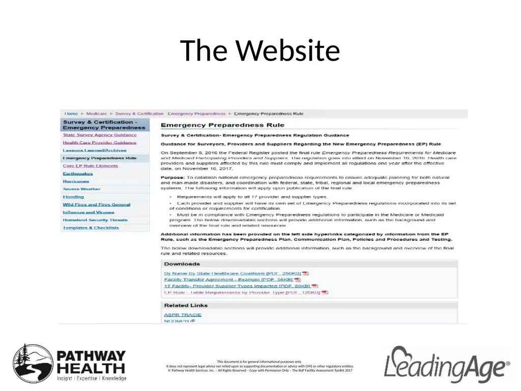 CMS Emergency Preparedness Rule Understanding the - slide 27 of 32