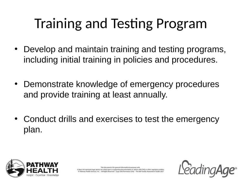 CMS Emergency Preparedness Rule Understanding the - slide 18 of 32