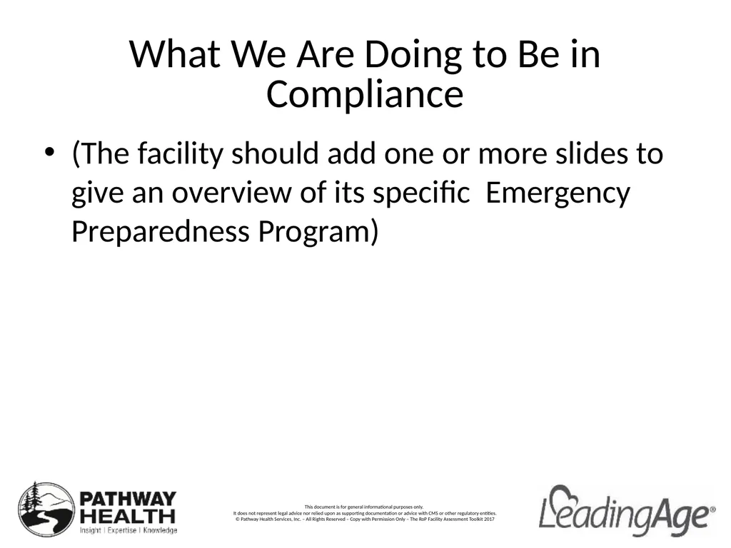 CMS Emergency Preparedness Rule Understanding the - slide 31 of 32