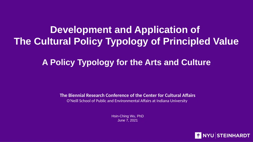 Development and Application of The Cultural Policy - slide 1 of 16