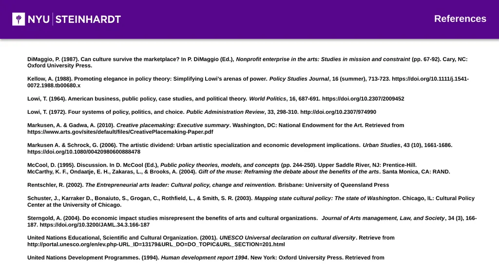 Development and Application of The Cultural Policy - slide 16 of 16