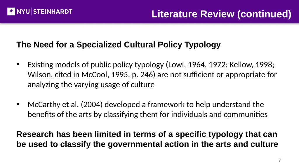 Development and Application of The Cultural Policy - slide 7 of 16
