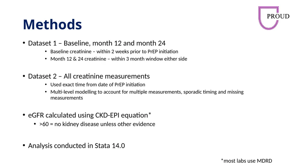 Renal function in the PROUD study, a pragmatic - slide 6 of 16